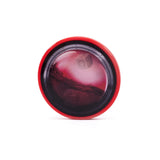 Red and black wheel or disc on a white background