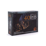 Board game box titled '40 Days in Daelore' on a white background