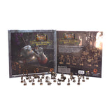 Gears of War miniatures set with open box showing figures and text.