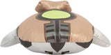 Plush toy resembling a turtle with a shell on a white background