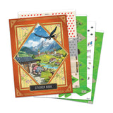Sticker book with colorful illustrations on a white background