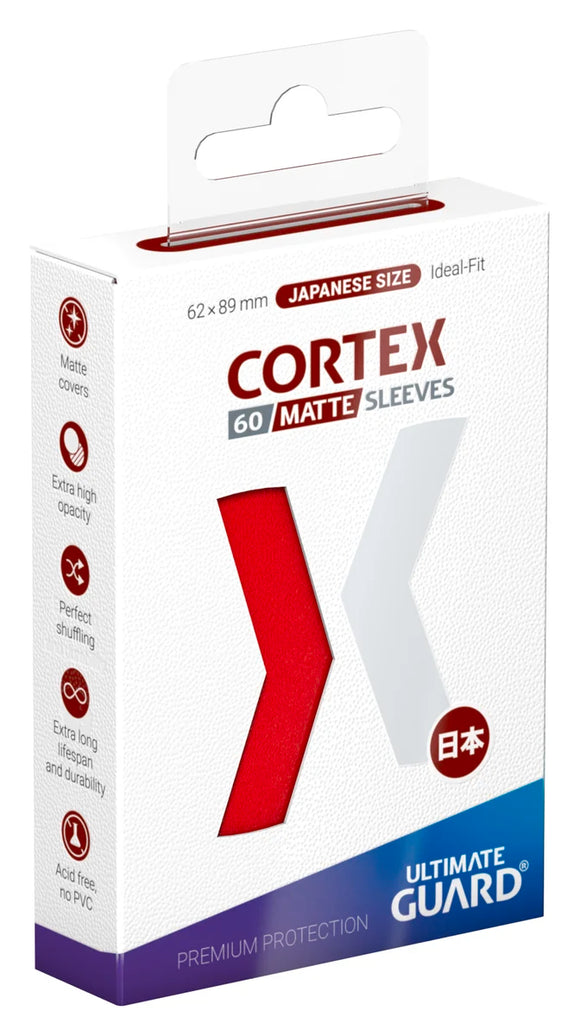 Ultimate Guard Card Sleeves: Cortex Japanese Size Matte - Red