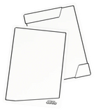 Two white Ultimate Guard card sleeves with black outline borders, shown overlapping on a plain white background.