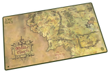 Map of Middle-earth from 'The Lord of the Rings' on a decorative mat.
