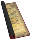 Playmat with fantasy map design on a white background