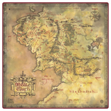 Map of Middle-earth from 'The Lord of the Rings' with detailed geography and text.