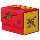 Red and yellow card holder with 'Most Wanted' text and skull design on a white background