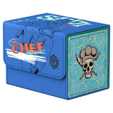 Blue card game box with 'The Chef' branding and skull design on a white background