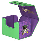Green and purple card holder with 'One Piece' branding on a white background