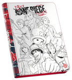 One Piece anime notebook with character illustrations on a white background