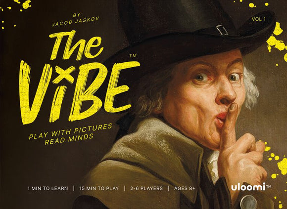 Promotional image for 'The Vibe' game with a character in a black hat and coat, and text about the game.