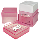 Pink dice box with a die inside, featuring Ultra Pro branding.