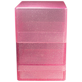 Pink glittery rectangular box on a white background