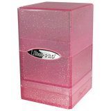 Pink glittery card holder with Ultra Pro logo on a white background