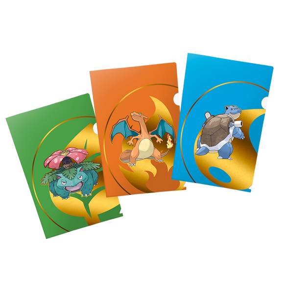 Three colorful folders with cartoon characters on a white background