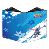 Pokémon trading card game binder with a blue and white design featuring a Pokémon character.