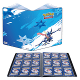 Pokémon trading card album with cards inside on a white background