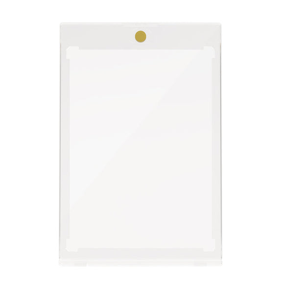 White envelope with a gold stamp on a white background