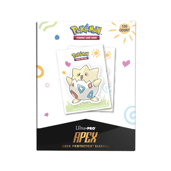 Pokémon trading card game deck protector sleeves packaging with a Pokémon character on a white background