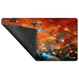 Fantasy-themed mouse pad with space battle design on a white background