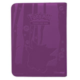 Purple card holder with Pokémon logo and character silhouette on a white background