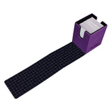 Purple card holder with a textured black mat on a white background