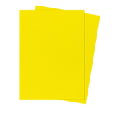Two overlapping bright yellow rectangular sheets on a solid dark green background.