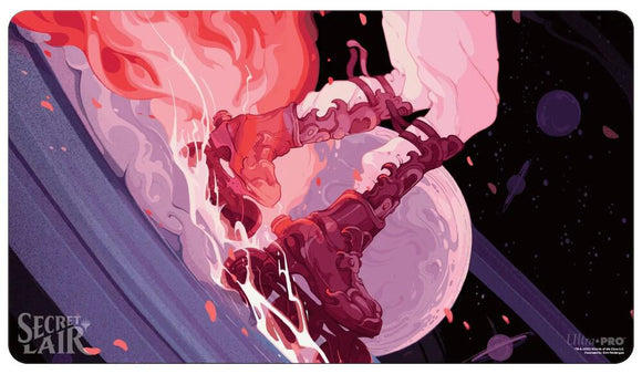 Illustration of a dragon in space with Secret Lair branding