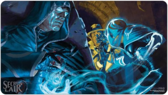 Fantasy-themed playmat with characters and 'Secret Lair' branding