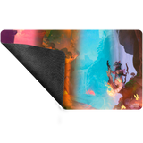 Colorful gaming mouse pad with fantasy design on a white background