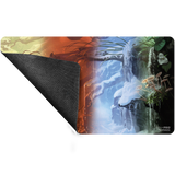 Mouse pad with nature-themed design featuring a waterfall and foliage