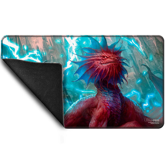 Dragon-themed playmat with vibrant colors and 'Ultra Pro' branding