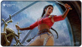 Playmat with a character holding a sword on a ship, featuring the 'Commander Series' logo.