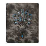 Decorative pillow with a geometric pattern on a textured background