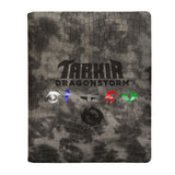 Product with 'Tarkir Dragonstorm' branding and symbols on a textured background