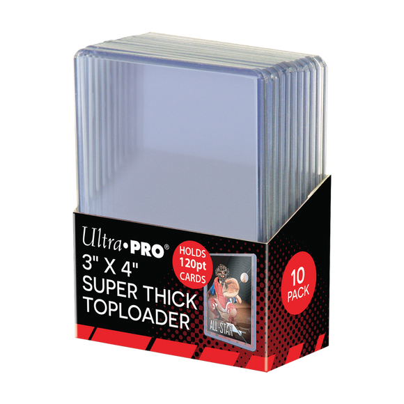 Ultra Pro 3x4 Super Thick Toploader packaging with clear toploaders inside