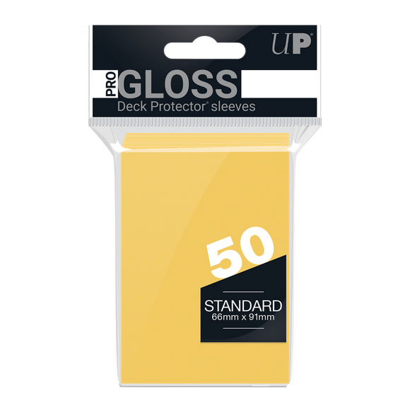 Pack of Pro Gloss deck protector sleeves with 50 count on a white background