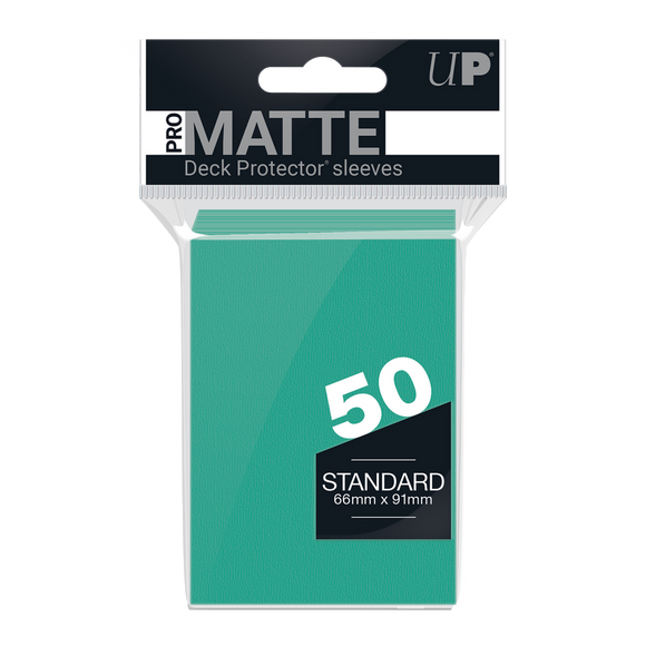 Pack of Pro Matte deck protector sleeves with 50 count on a white background
