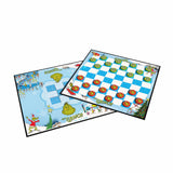 Two Dr. Seuss-themed checkers boards on a white background