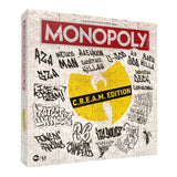 Monopoly C.R.E.A.M. Edition packaging with Wu-Tang Clan logo on a white background