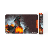 Playmat with Godzilla design and Unigear branding on a white background