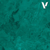 Textured teal background with a logo in the top right corner