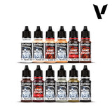 Collection of Vallejo Model Color and Game Color bottles on a white background
