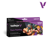 Vallejo Face Painting set packaging with fantasy characters on a white background