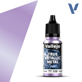 Vallejo True Metallic Metal Light Violet paint bottle on a white background