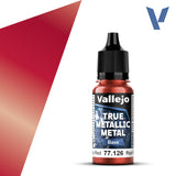 Vallejo True Metallic Metal: Ruby Red - Base (18 ml)