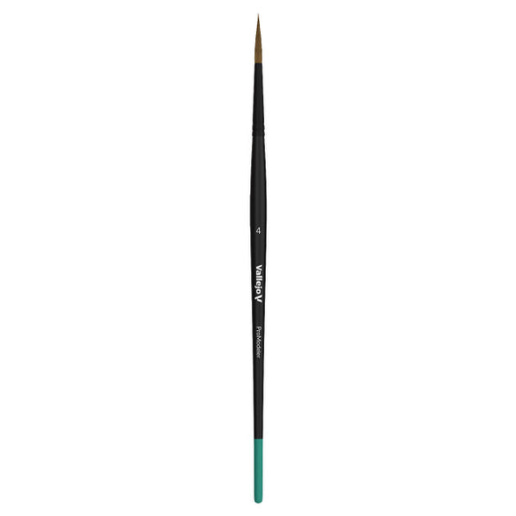 Paintbrush with black handle and green ferrule on a white background
