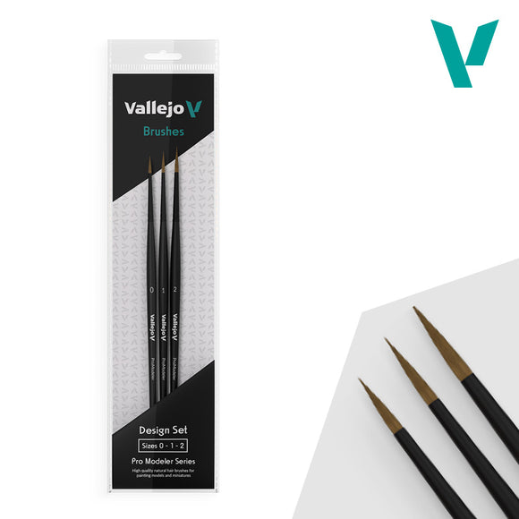Vallejo brushes packaging with brushes on a white background