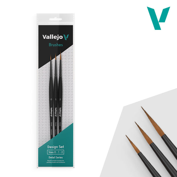 Hobby Brushes: Detail - Synthetic - Design Set - Sizes 0, 1 & 2