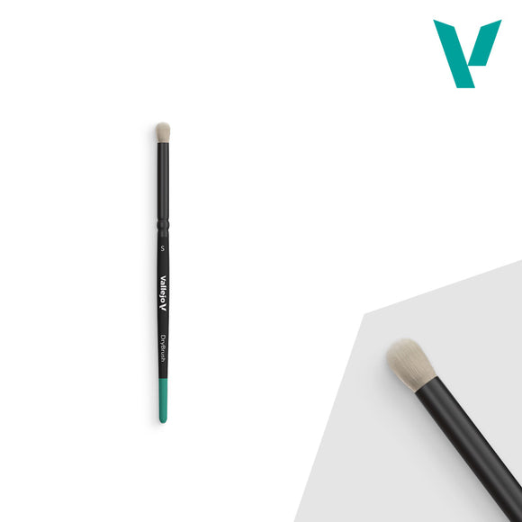 Makeup brushes with black handles and beige bristles on a white background, featuring a brand logo.